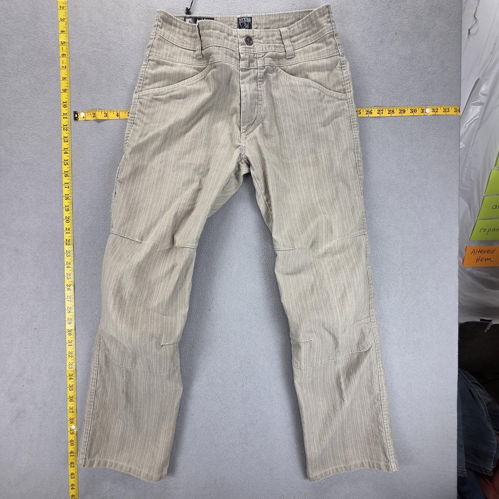 Kuhl Pants Mens 32x30 Beige Crag Series Canvas Cargo Hiking Outdoor Striped
